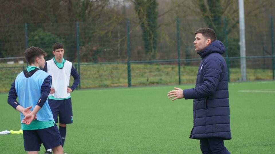 Tom Hutton in training for Cardiff City U18