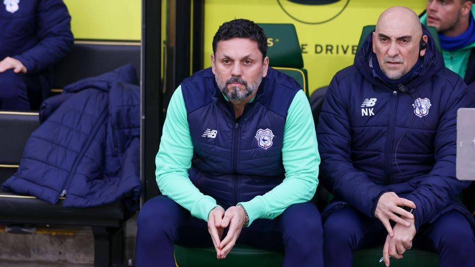 Erol Bulut on the touchline for Cardiff City