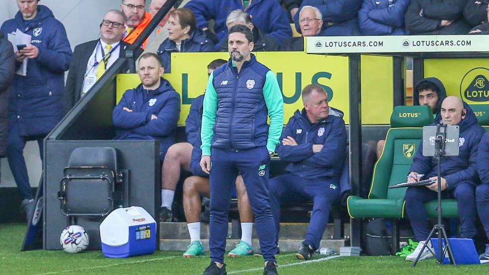 Erol Bulut on the touchline for Cardiff City