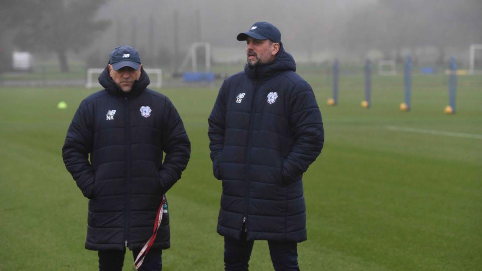 Erol Bulut in Cardiff City training