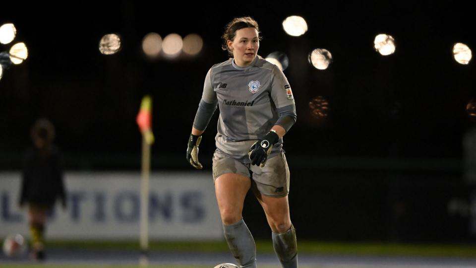 Ceryn Chamberlain in action for Cardiff City