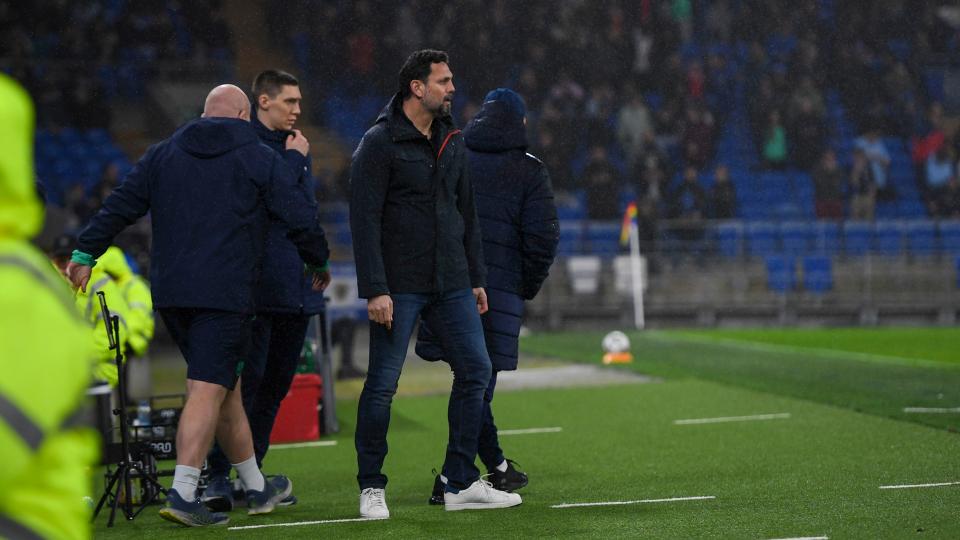 Erol Bulut on the touchline for Cardiff City