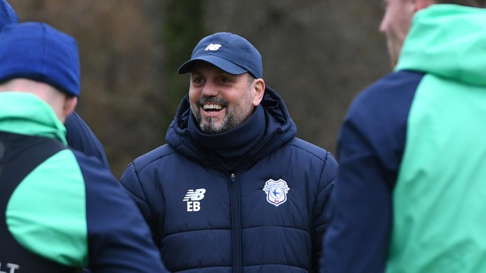 Erol Bulut in Cardiff City training