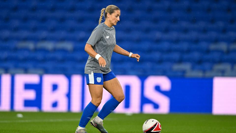 Hannah Power in action for Cardiff City Women