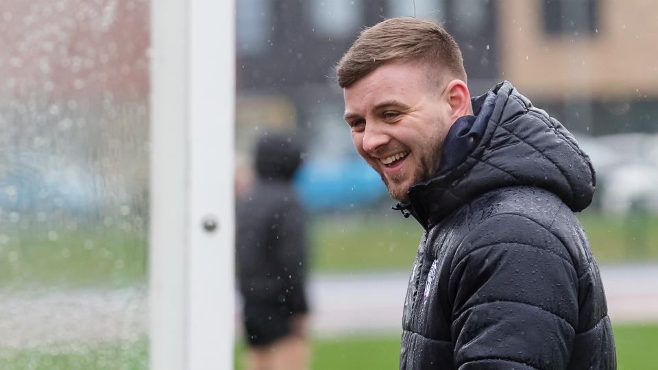 Iain Darbyshire on the touchline for Cardiff City Women