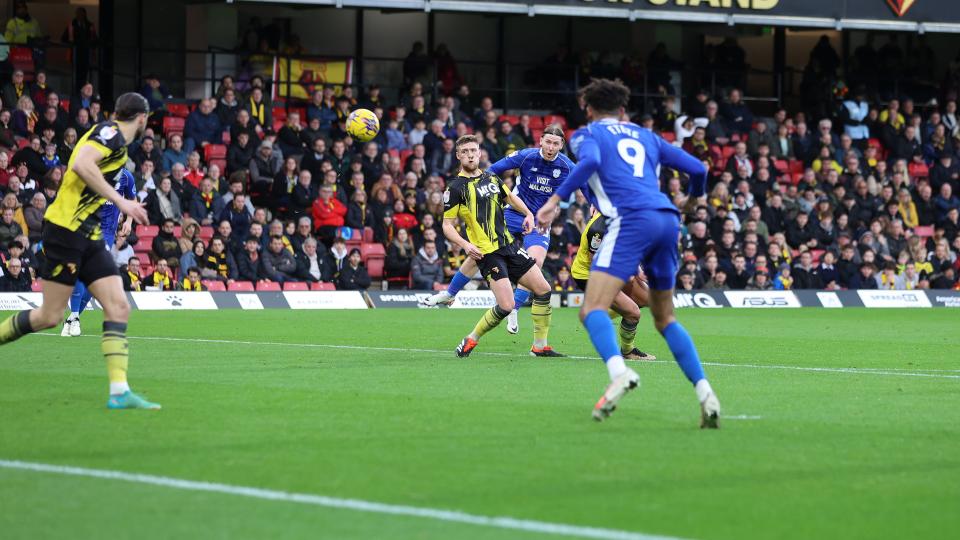 Josh Bowler scores against Watford...