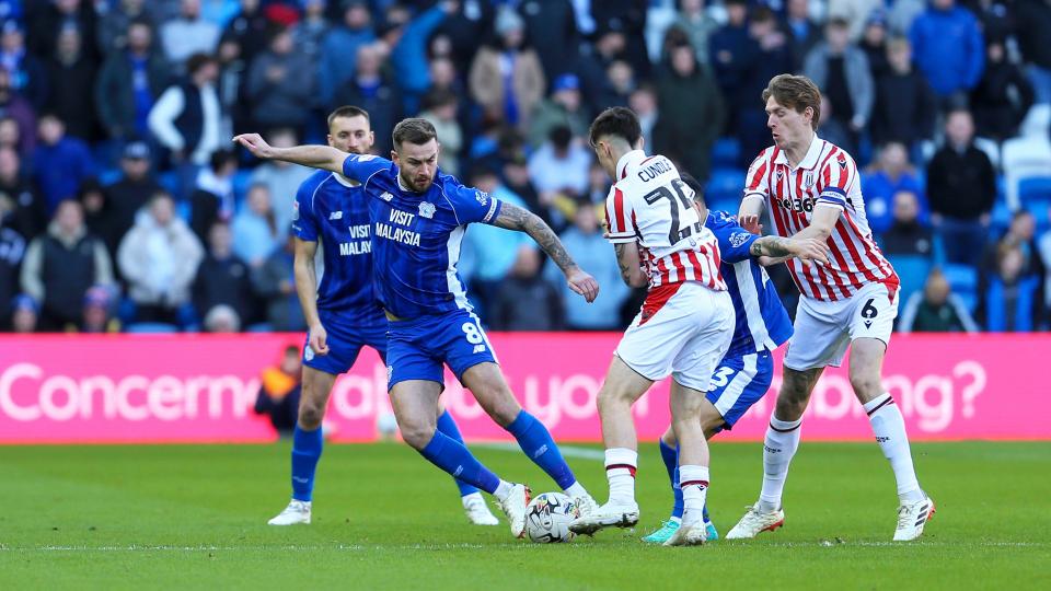 Joe Ralls in action against Stoke City...