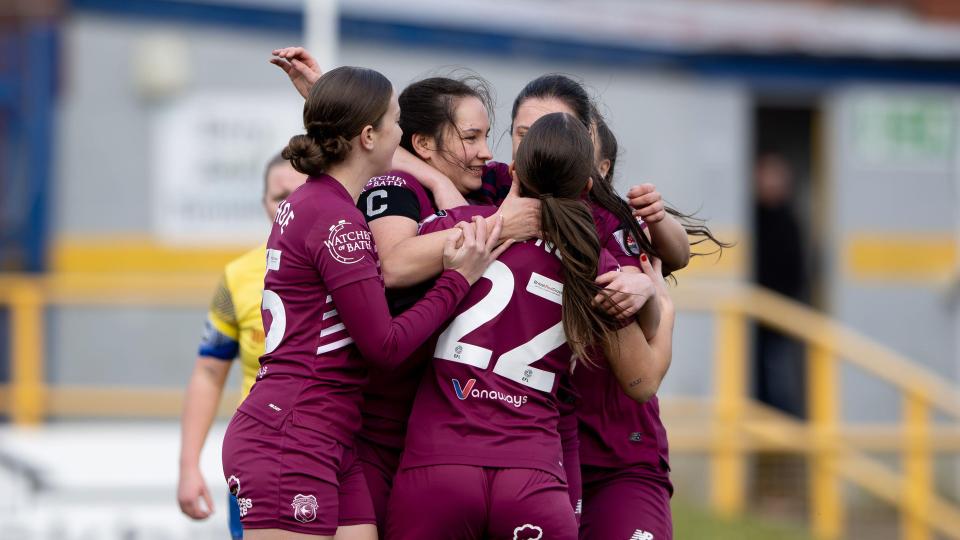 Cardiff City celebrate scoring against Barry Town