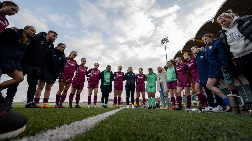 Cardiff City Women celebrate defeating Barry Town United
