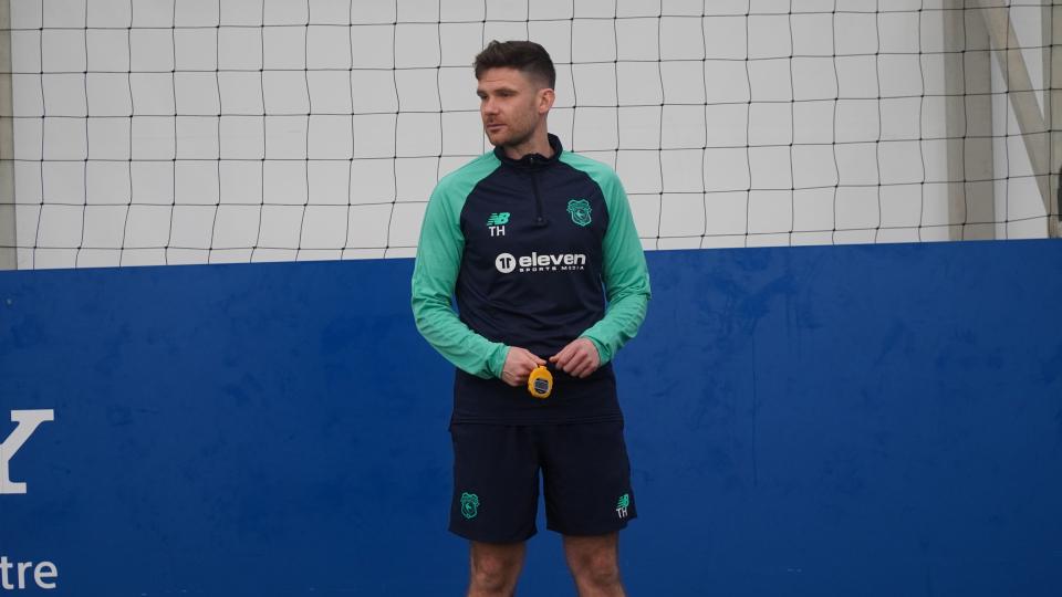 Tom Hutton in training for Cardiff City U18
