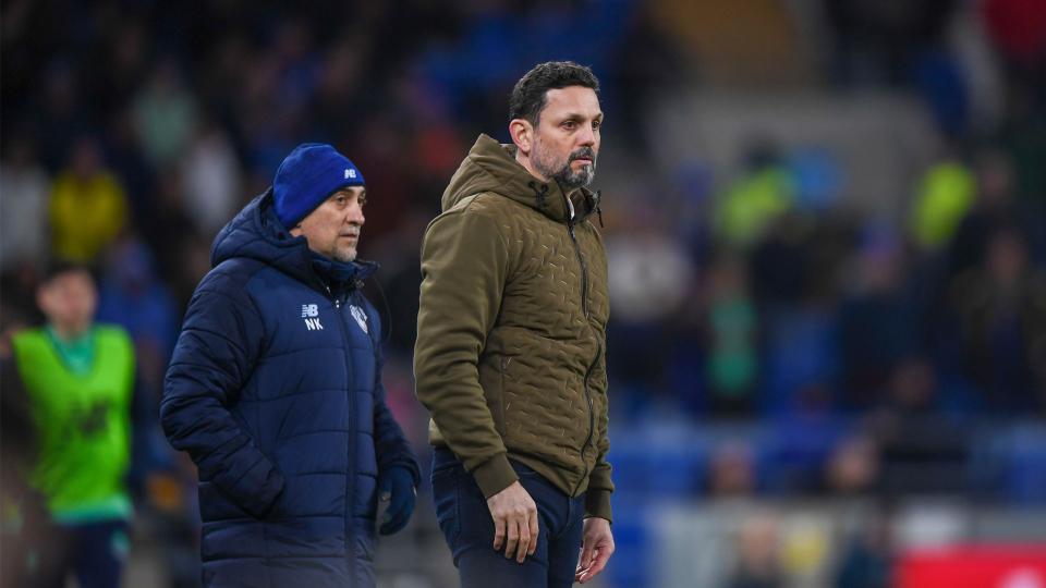 Erol Bulut on the touchline for Cardiff City