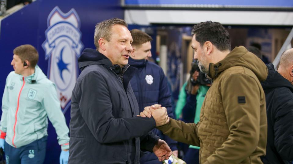 Erol Bulut on the touchline for Cardiff City