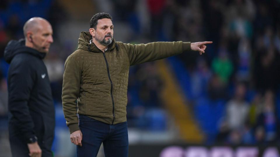 Erol Bulut on the touchline for Cardiff City