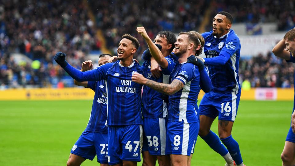 The Bluebirds celebrate at CCS...