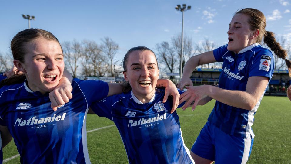 Lisa Owen celebrates at the full-time whistle