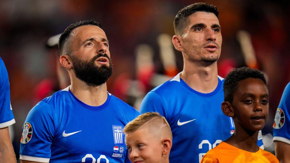 Manolis Siopis in action for Greece