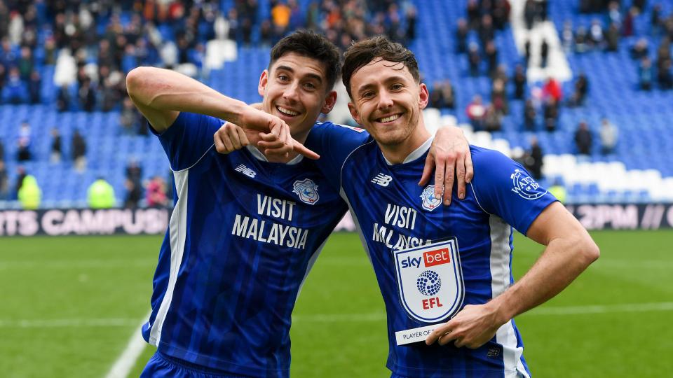 Ryan Wintle and Callum O'Dowda celebrate