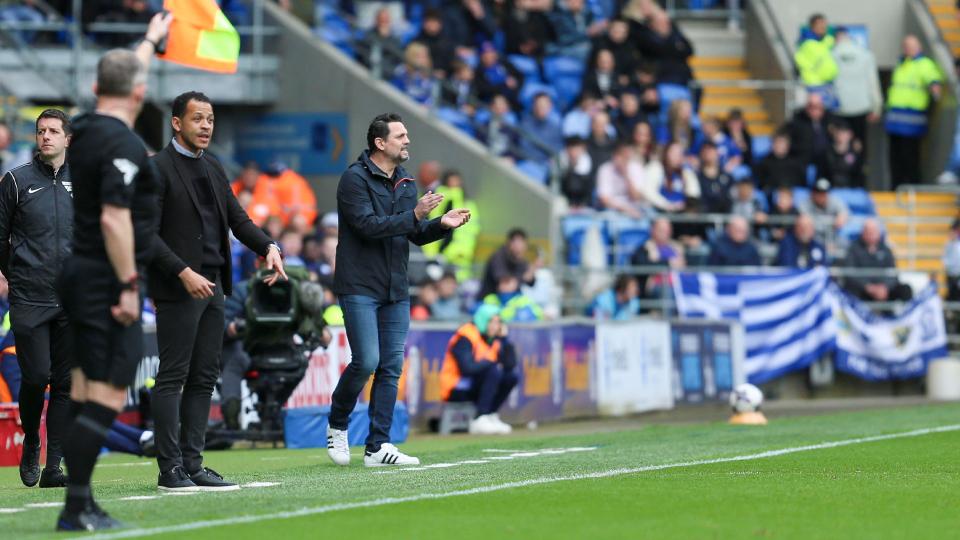 Erol Bulut on the touchline for Cardiff City