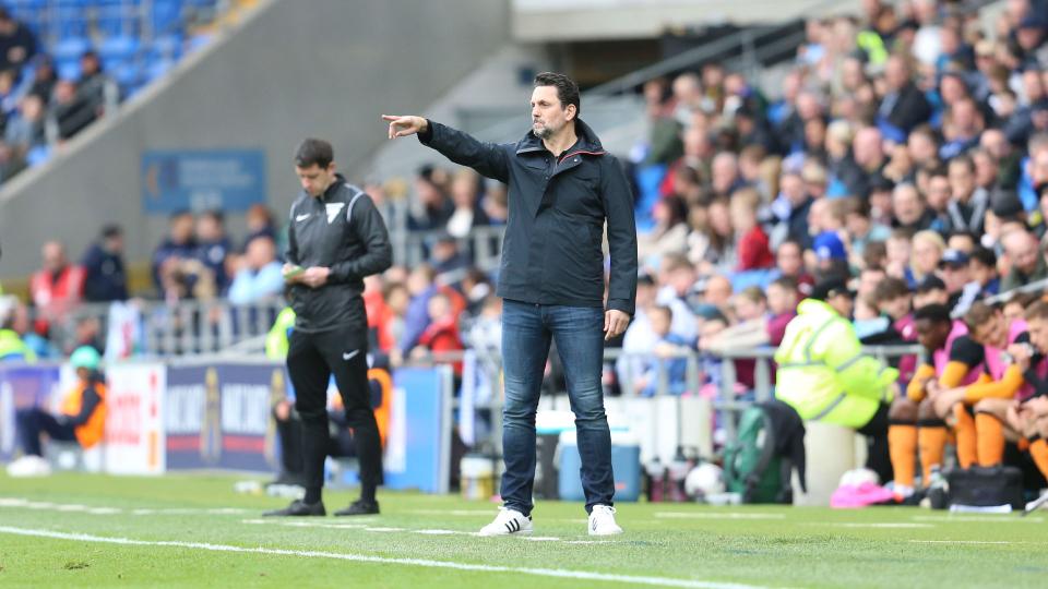 Erol Bulut on the touchline for Cardiff City