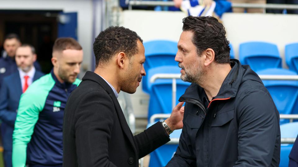 Erol Bulut shakes hands with Liam Rosenior