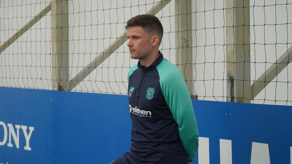 Tom Hutton in training for Cardiff City U18