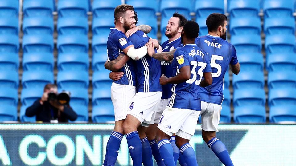 Sean Morrison celebrates scoring