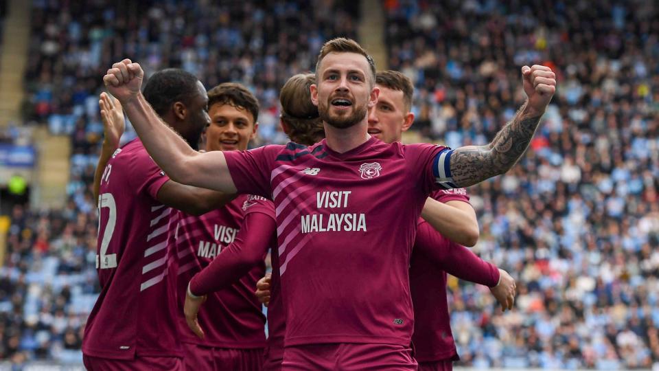 Joe Ralls celebrates at Coventry City...