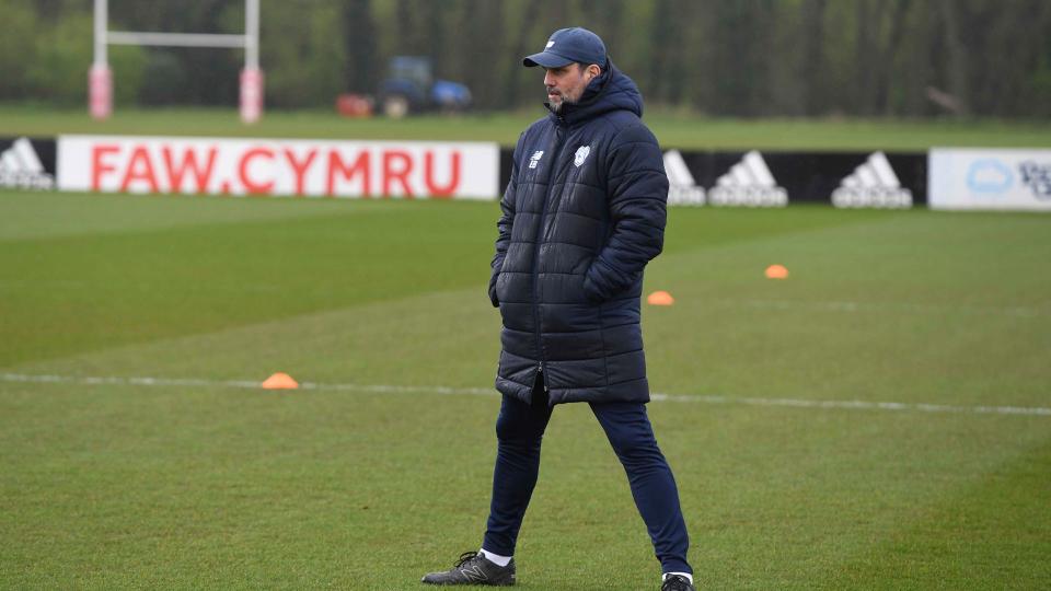 Erol Bulut in Cardiff City training