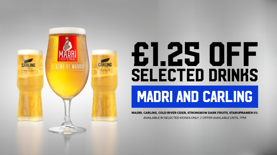 £1.25 off selected drinks