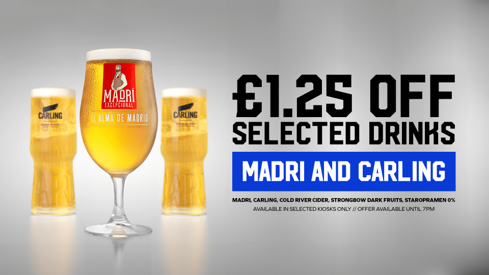 £1.25 off selected drinks
