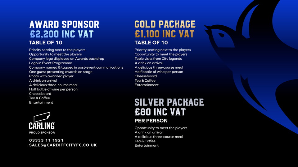 End of Season Dinner Packages.