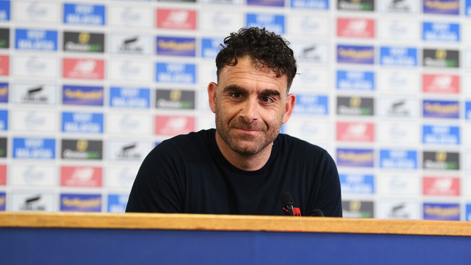 Omer Riza taking press duties ahead of the Stoke City fixture...