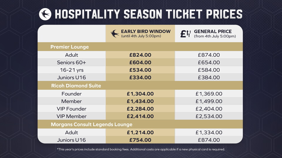 2025/26 Hospitality Season Tickets