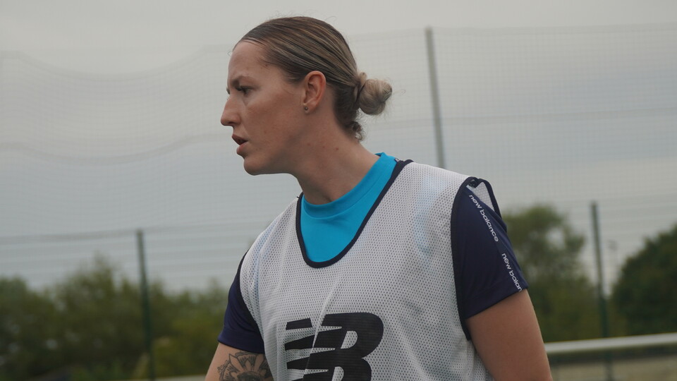 Danielle Green in training for Cardiff City FC Women