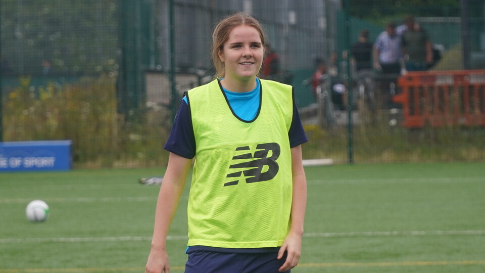 Fiona Barry in training for Cardiff City FC Women