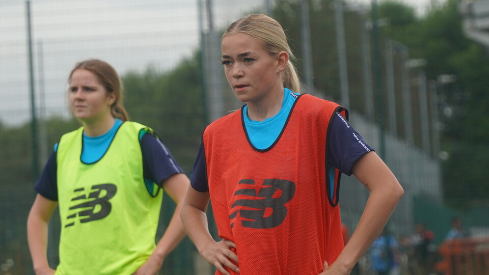 Grace Evans in training for Cardiff City FC Women