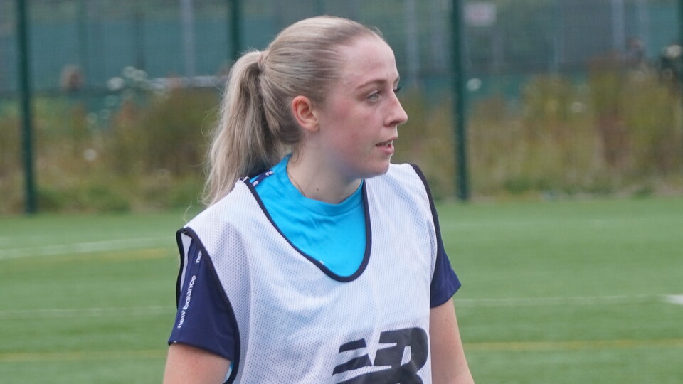 Helen Evans in training for Cardiff City FC Women