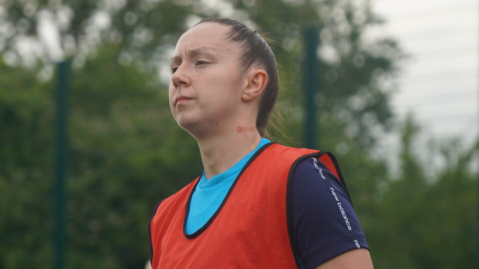Laura Curnock in training for Cardiff City FC Women