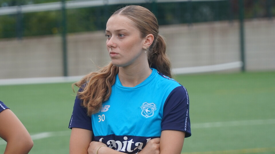Lucy Malin in training for Cardiff City FC Women