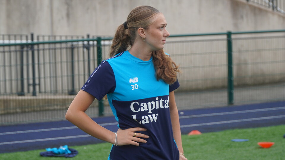 Lucy Malin in training for Cardiff City FC Women