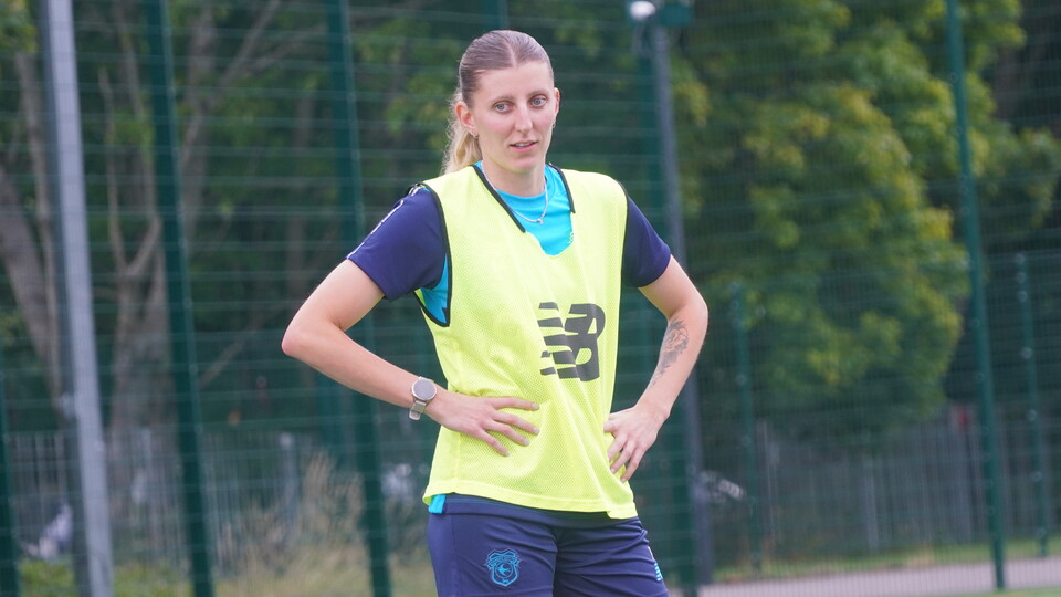 Shannon Evans in training for Cardiff City FC Women