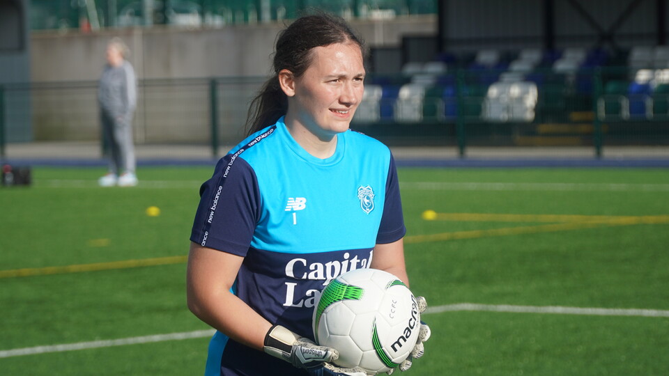 Ceryn Chamberlain in training for Cardiff City FC Women
