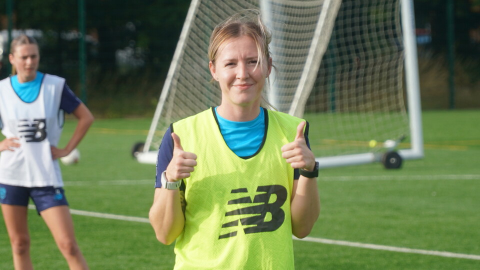 Danielle Green in training for Cardiff City FC Women