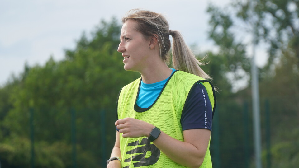 Danielle Green in training for Cardiff City FC Women