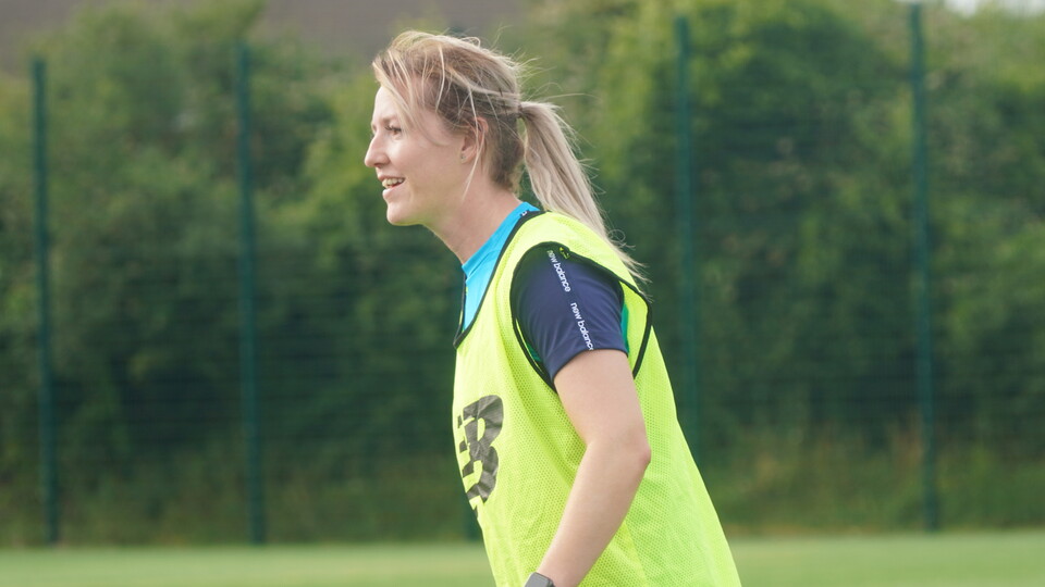 Danielle Green in training for Cardiff City FC Women