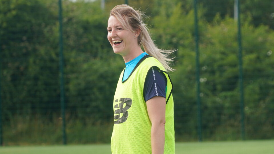 Danielle Green in training for Cardiff City FC Women