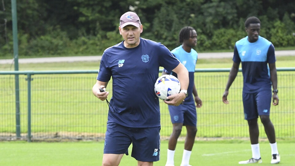 Darren Purse in training for Cardiff City's U21s side