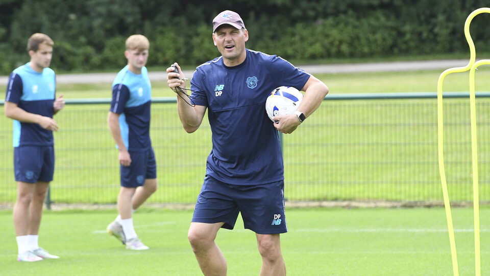 Darren Purse in training for Cardiff City's U21s side