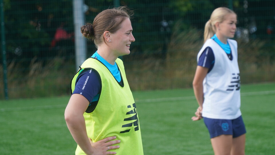 Ffion Price in training for Cardiff City FC Women