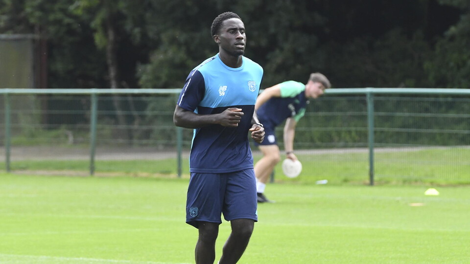 Gabriel Keita in training for Cardiff City's U21s side